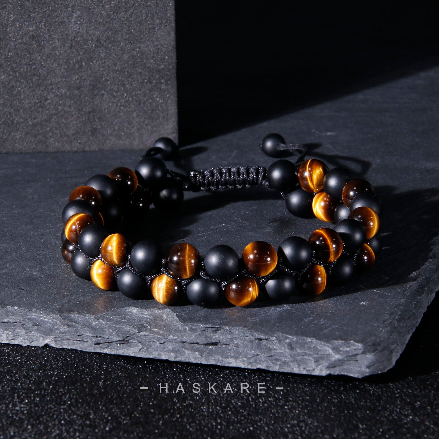 Tiger Eye Onyx Bracelet Stacked (8mm)