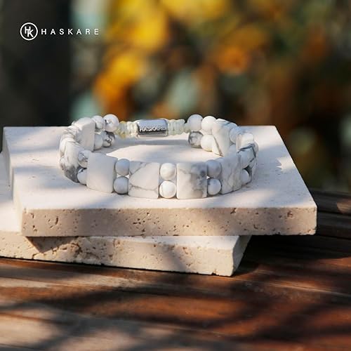 Howlite Flated Bracelet for Mens