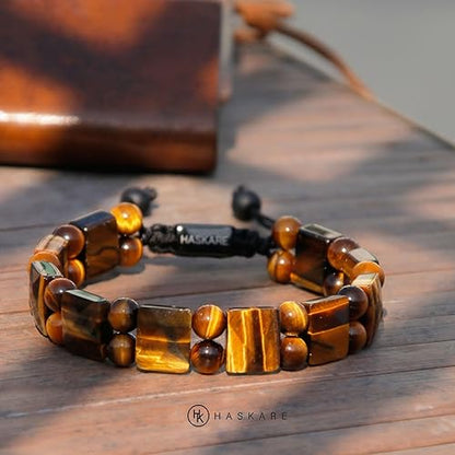 Tiger Eye Flated Bead Bracelet