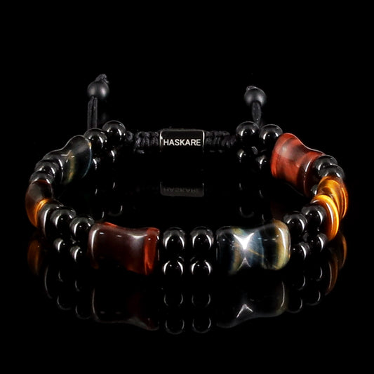 Multicolor Tiger Eye Bamboo Bracelet