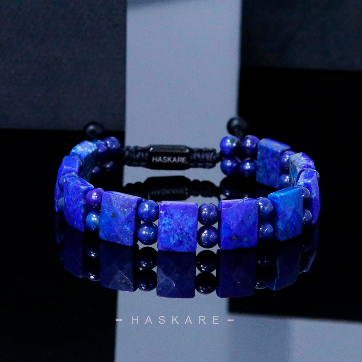 Lapis Lazuli Flatbead Track Bracelet