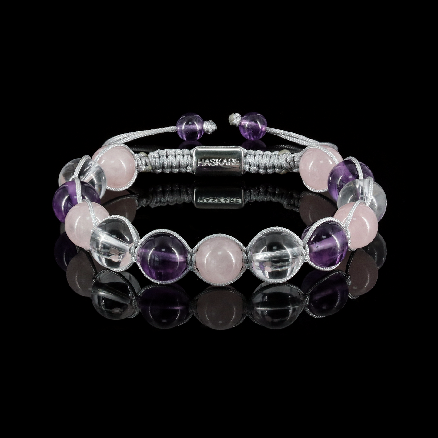 Ampel Bracelet with Amethyst, Clear Quartz, and Rose Quartz