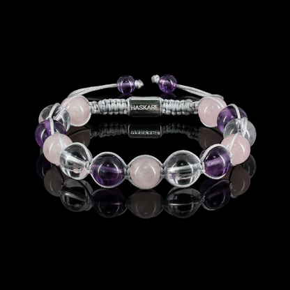 Ampel Bracelet with Amethyst, Clear Quartz, and Rose Quartz