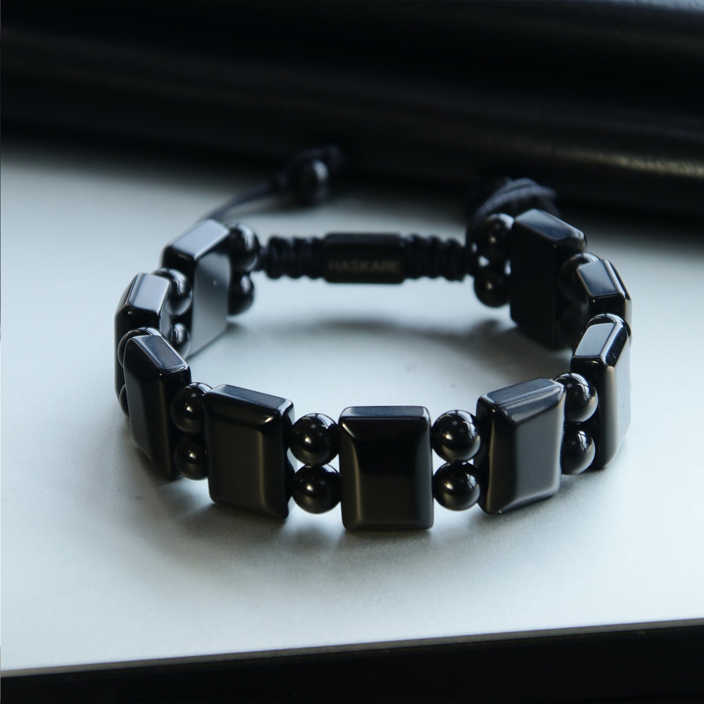 Bold Black Obsidian Bracelet(Medium)