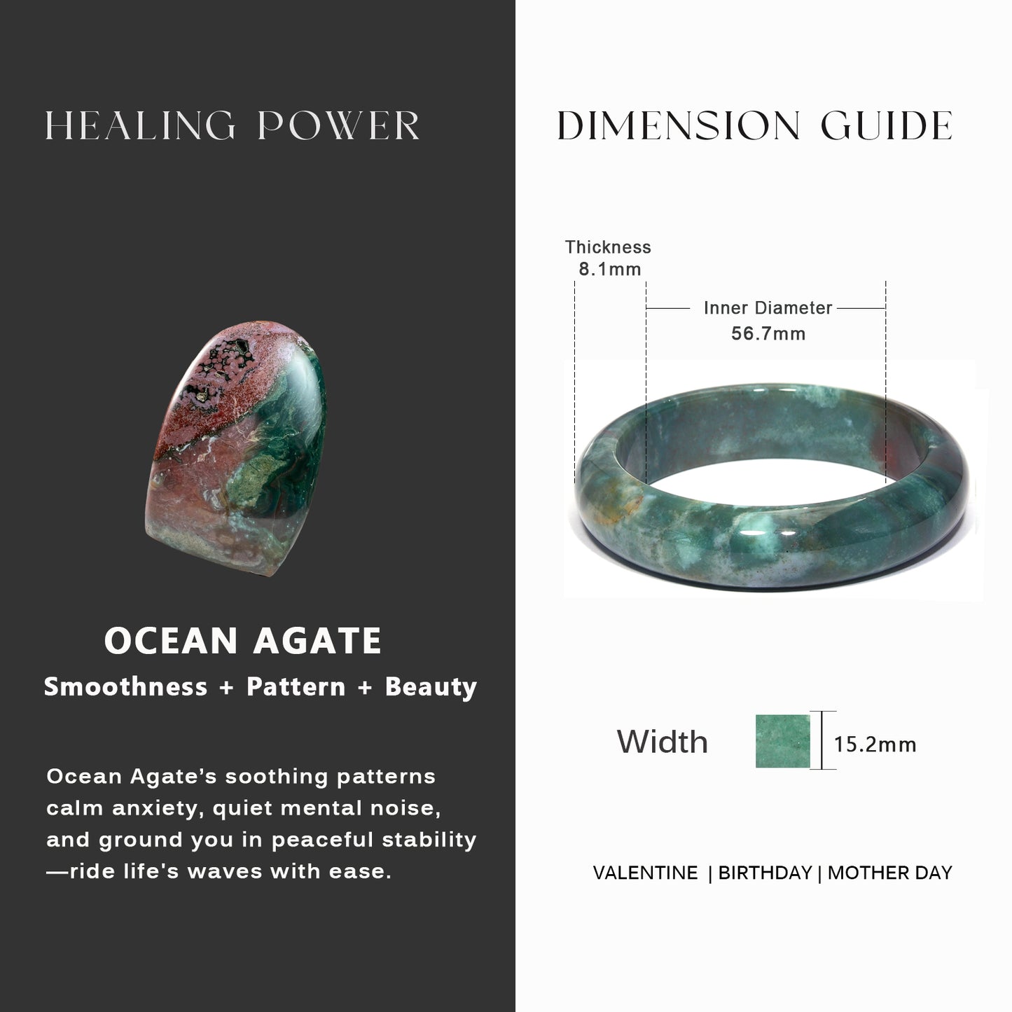20  Ocean Agate Calm Wave Collection