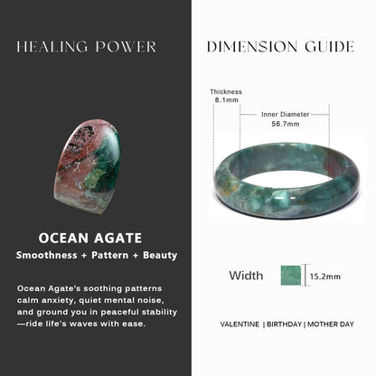 20  Ocean Agate Calm Wave Collection