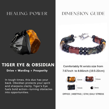 8.5"Multicolored Tiger Eye Durable Wire Bracelet