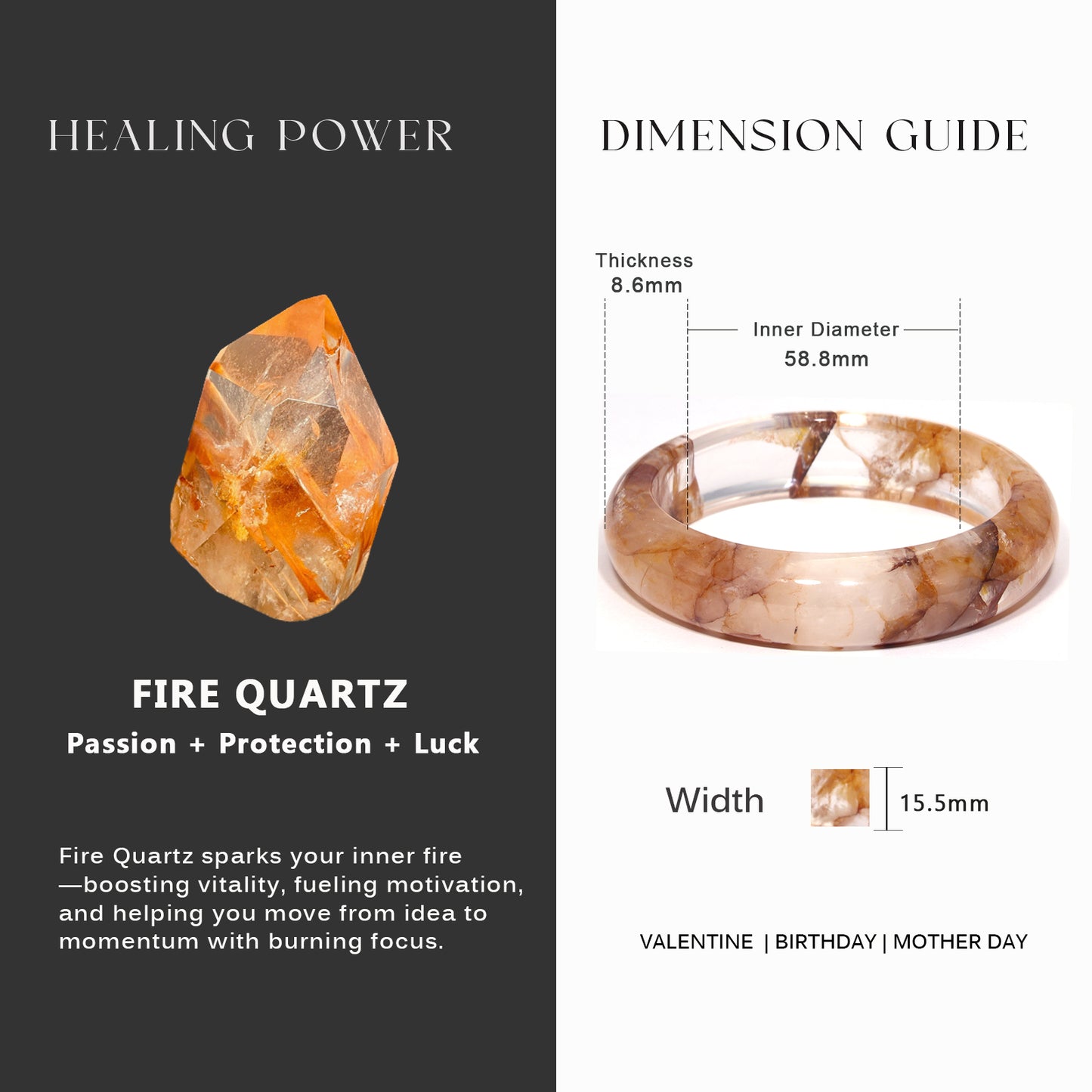 21  Natural Fire Quartz Bangle