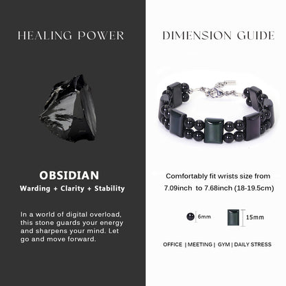 7.5"Guardian Rainbow Obsidian Bracelet