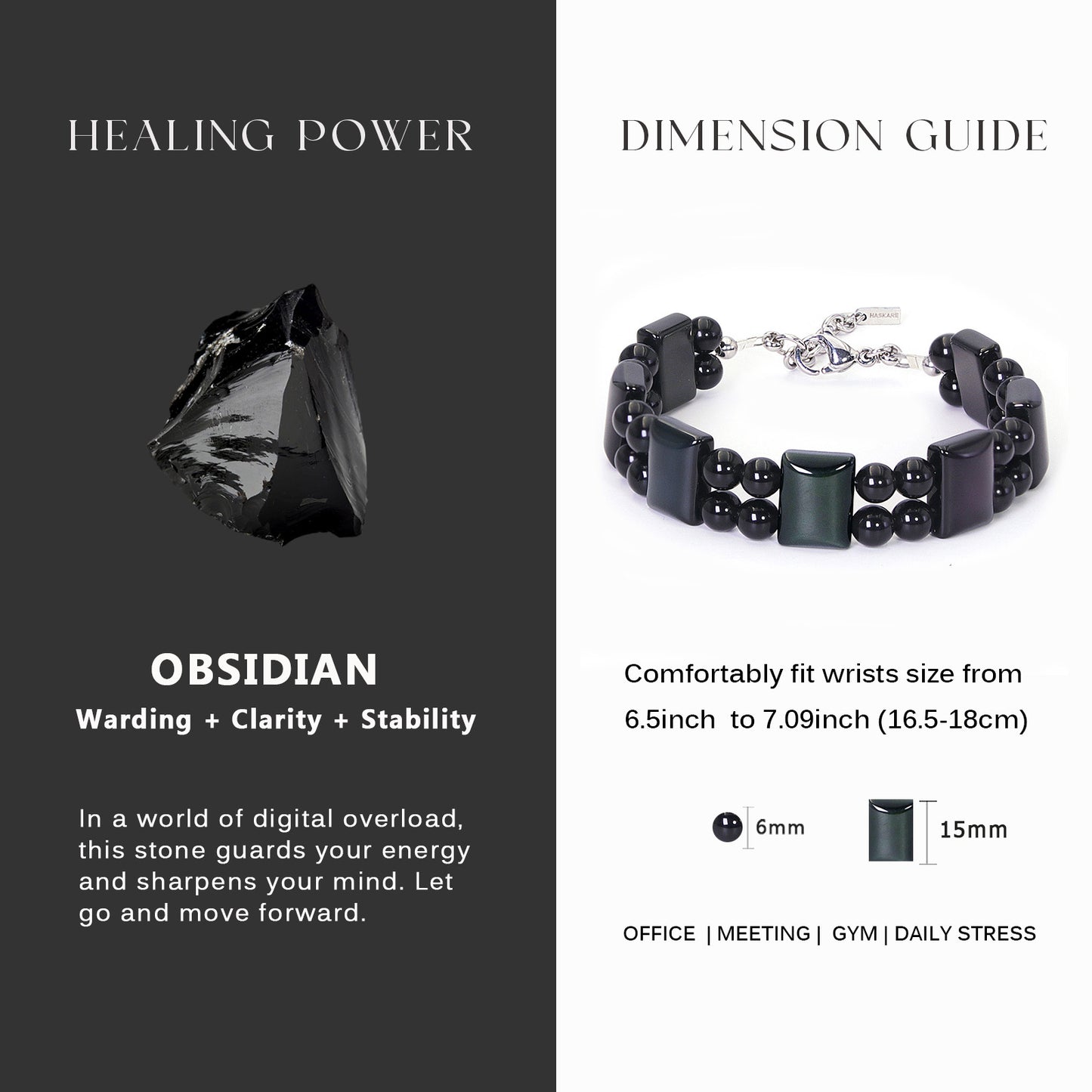 7.5"Guardian Rainbow Obsidian Bracelet