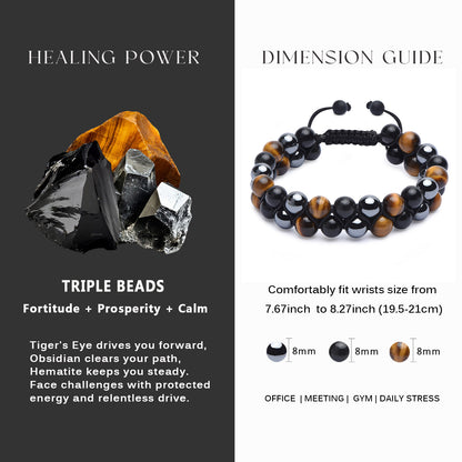 Triple Protection Bracelet Stacked (8mm)