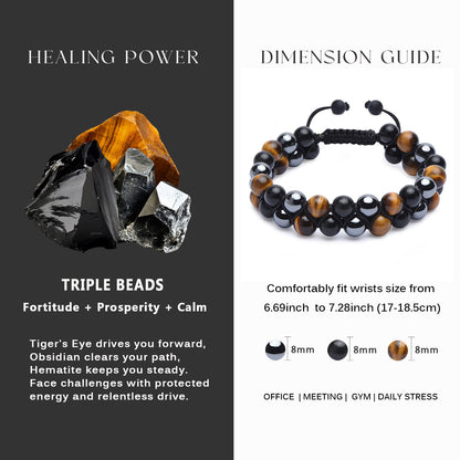 Triple Protection Bracelet Stacked (8mm)