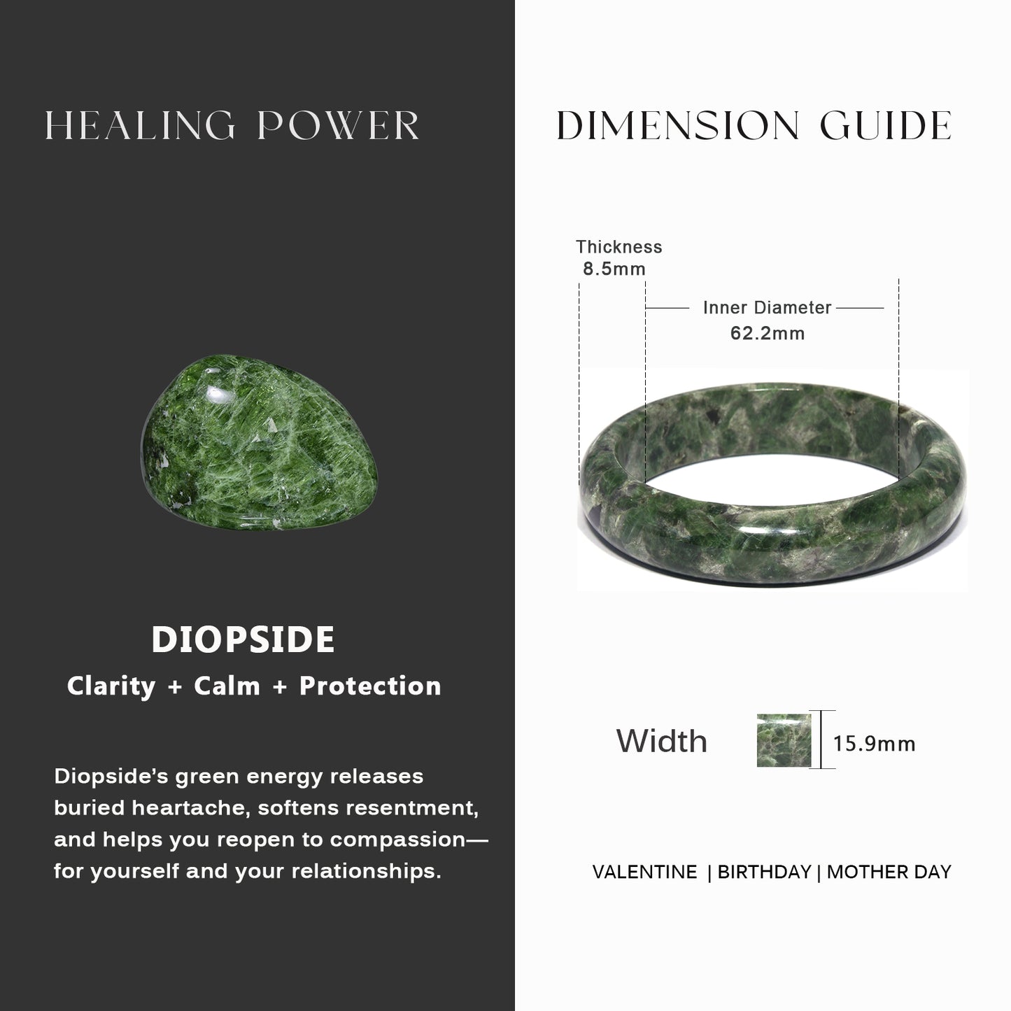 23  Natural Diopside Bangle