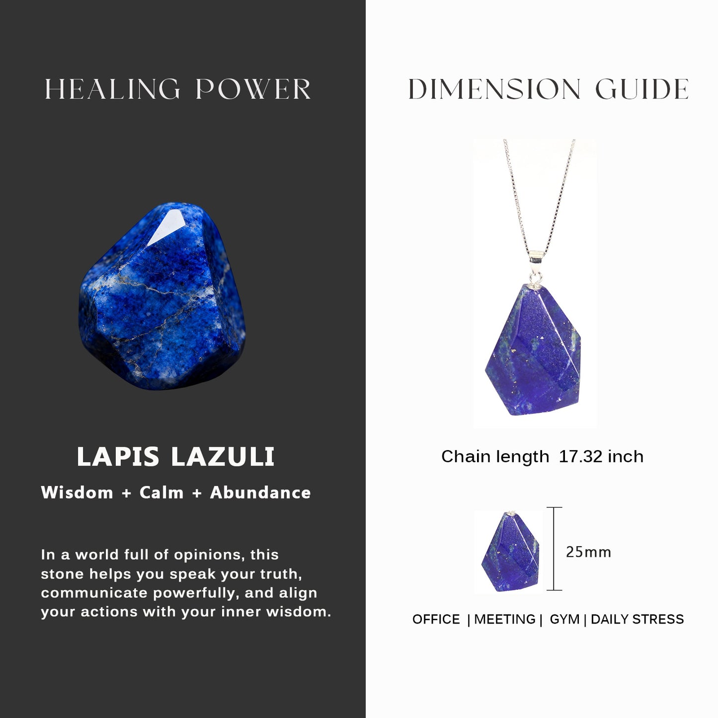 Lapis Lazuli Unique Pendant Sterling Silver