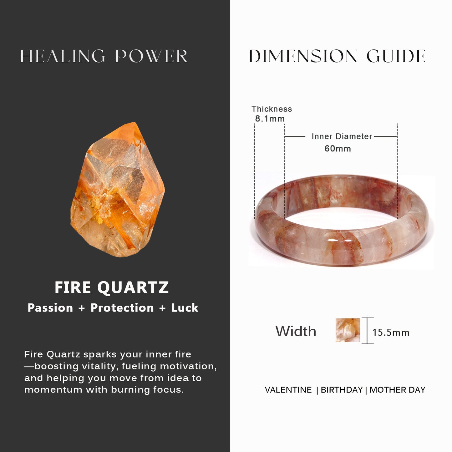 27  Natural Fire Quartz Bangle