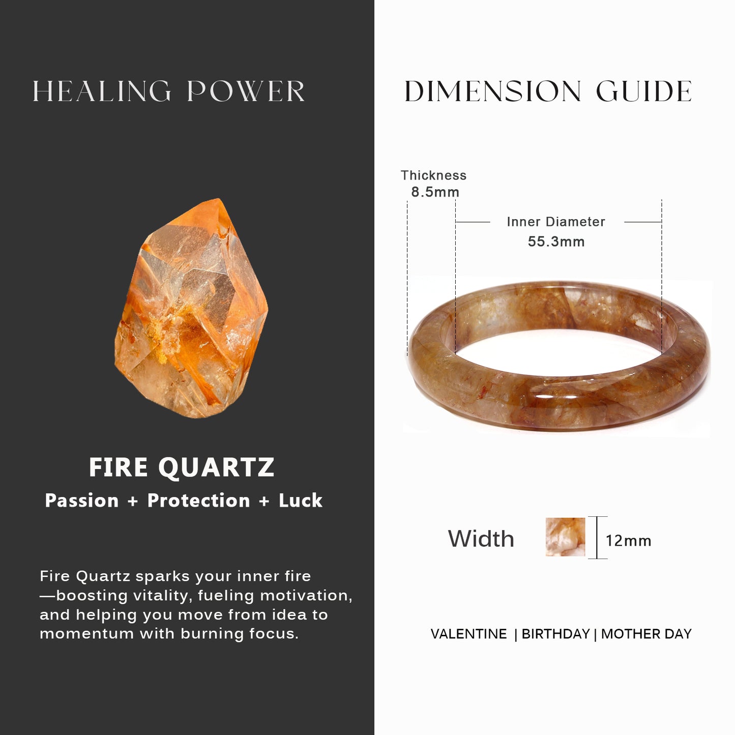 28  Natural Fire Quartz Bangle