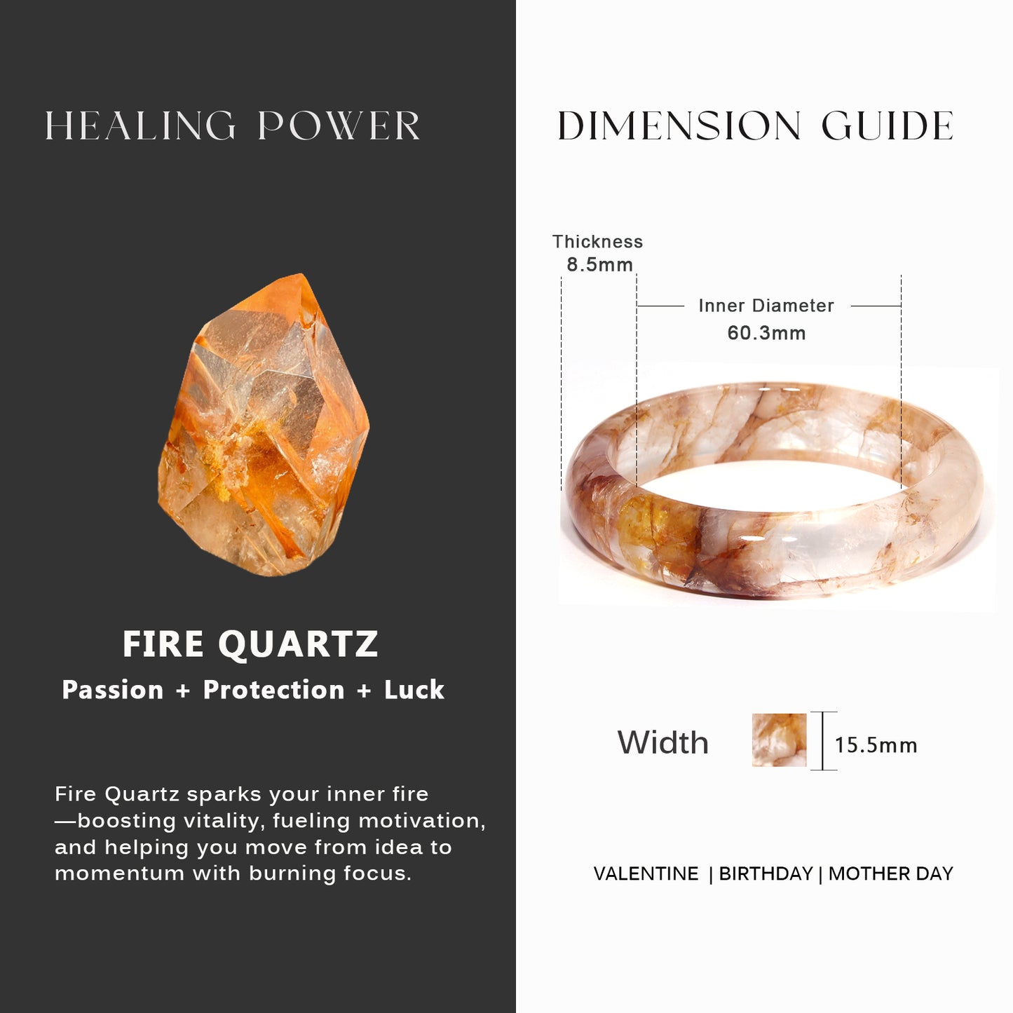29  Natural Fire Quartz Bangle