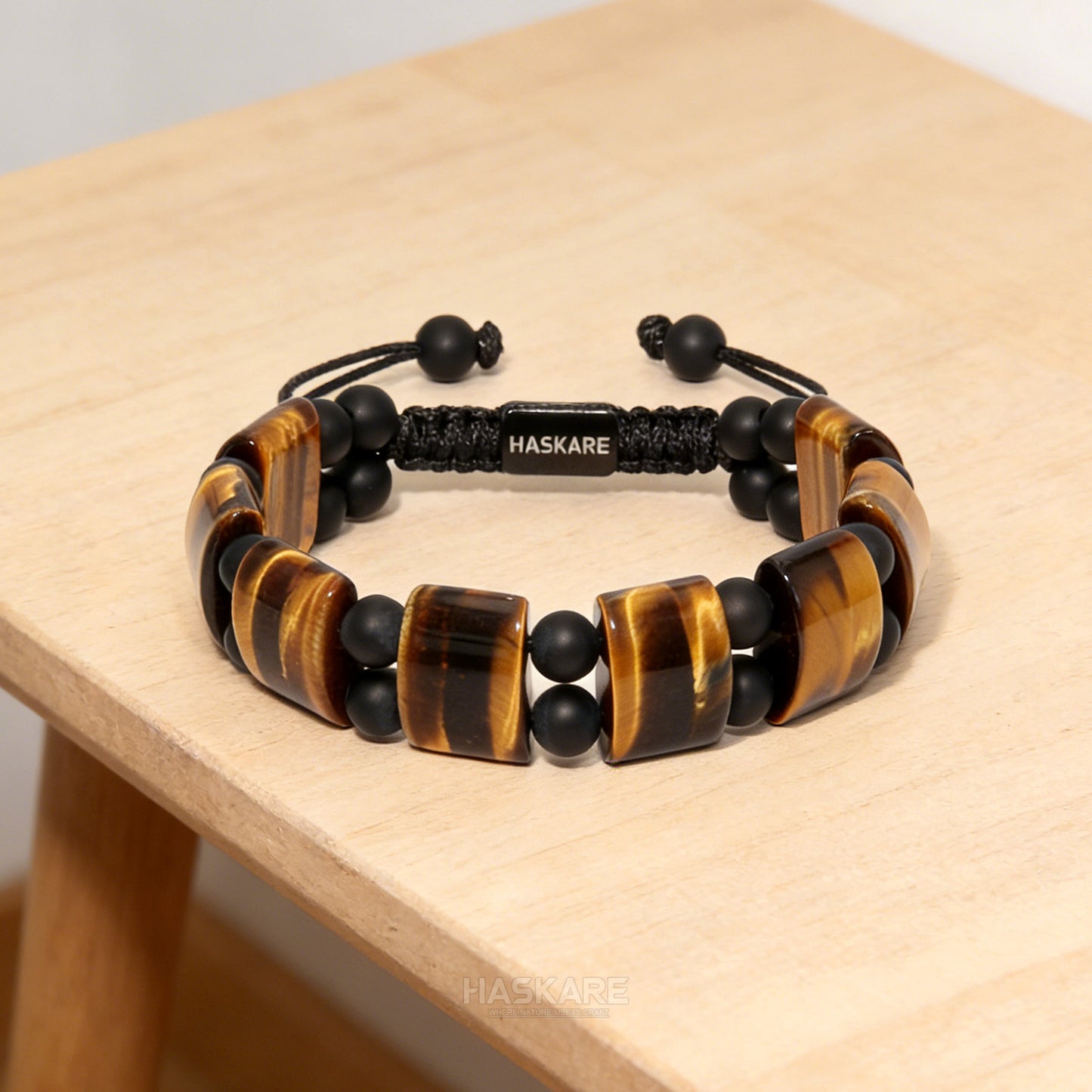 Round Yellow Tiger Bead Bracelet