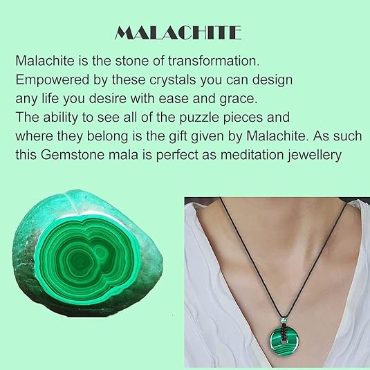 Genuine Stone Pendant Malachite Necklace