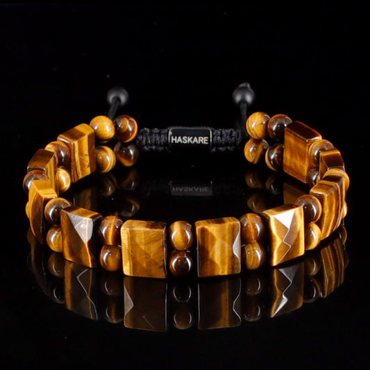 Tiger Eye Flatbead Track Bracelet