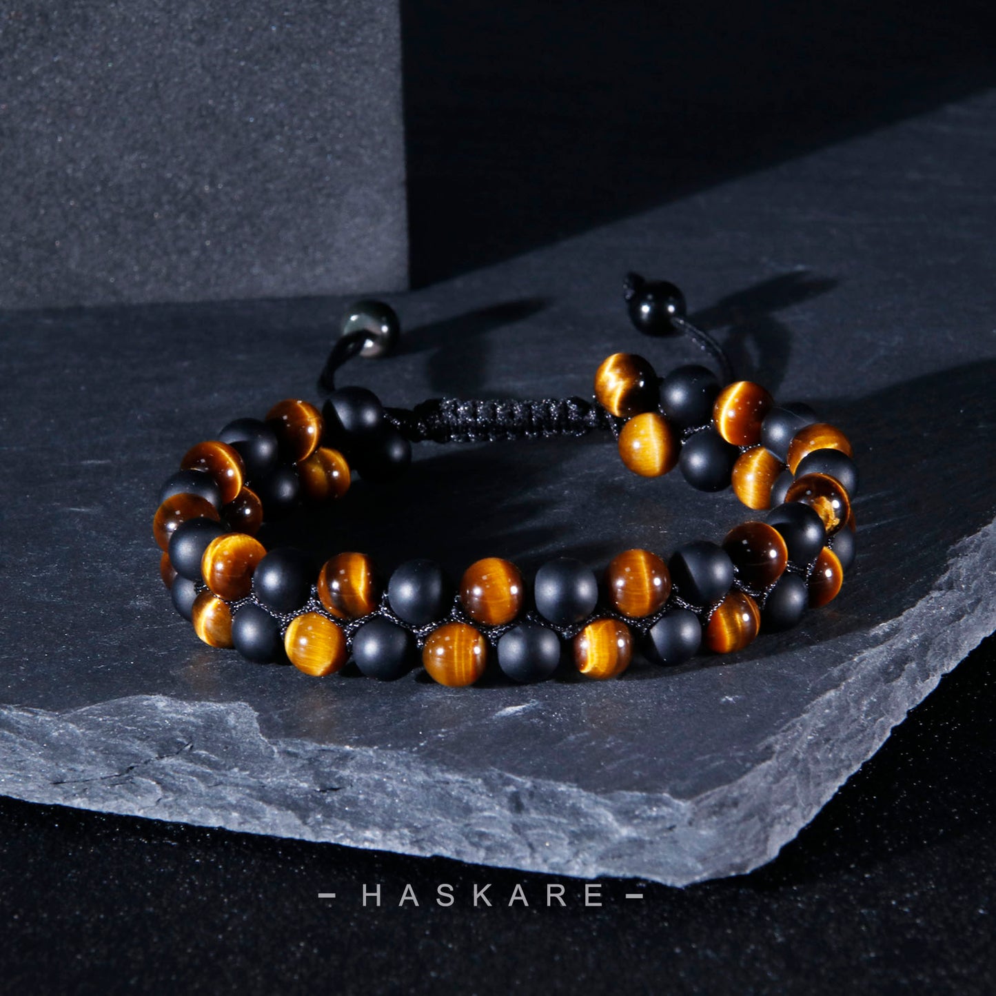 Tiger Eye&Onyx Double Layer Bracelet 6mm