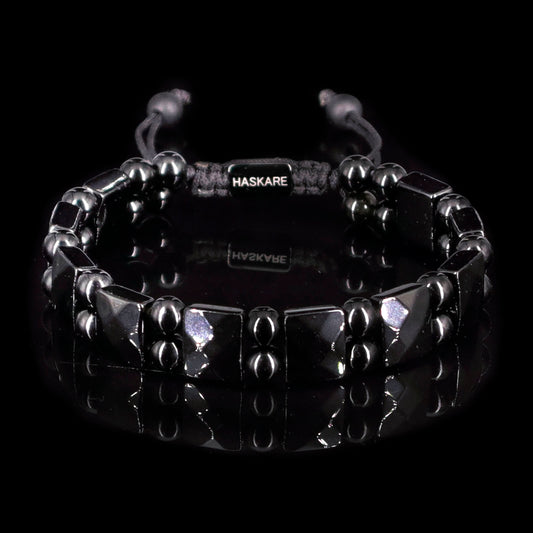 Black Obsidian Flated bead bracelet