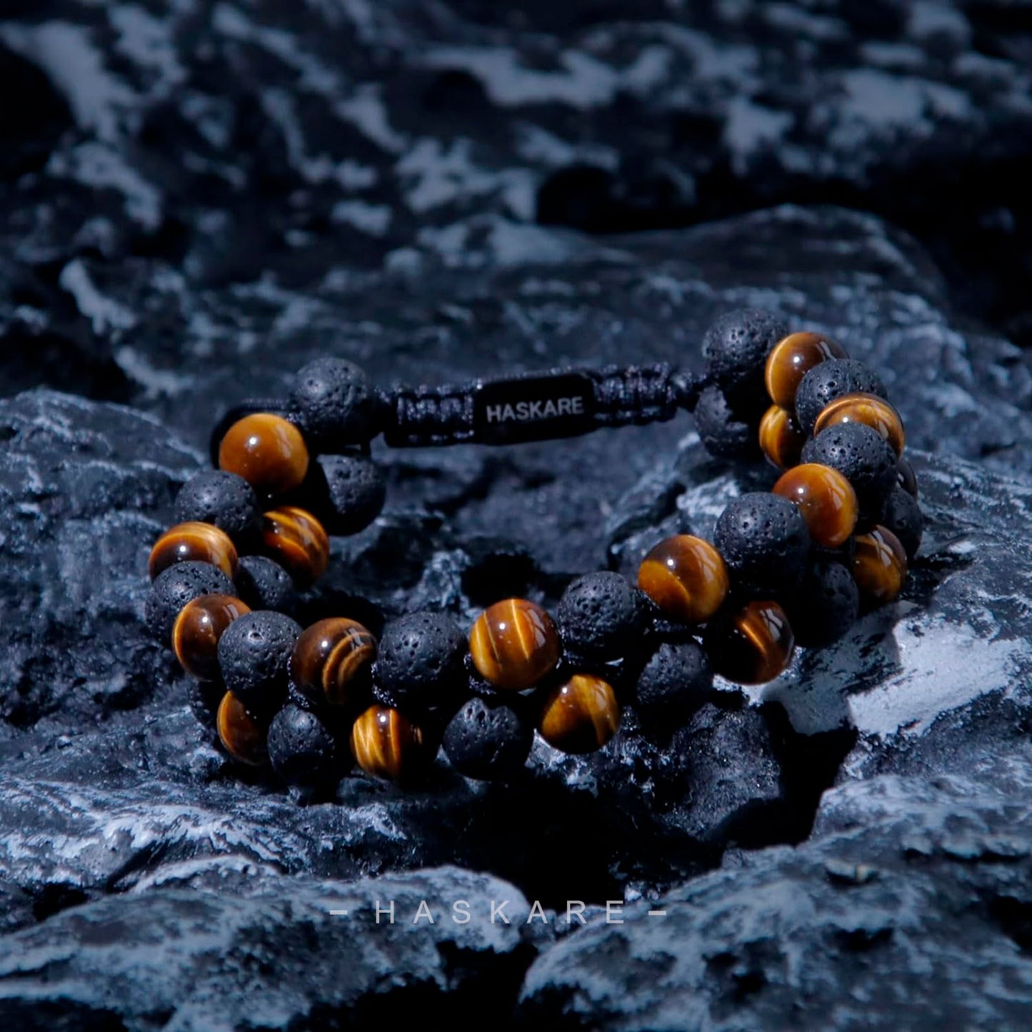 Tiger Eye & Lava Beaded Bracelet Stacked (8mm)