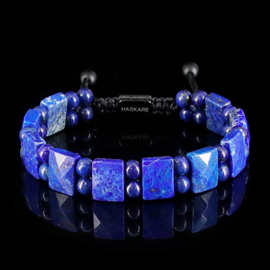 Lapis Lazuli Flatbead Track Bracelet