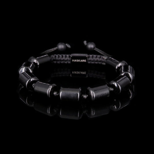 Black Tourmaline Bamboo-Knot Bracelet
