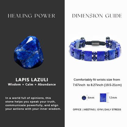 Lapis Lazuli Flatbead Track Bracelet