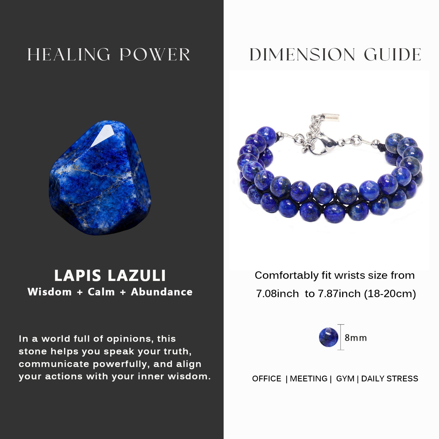 Blue Beaded Bracelet for Men