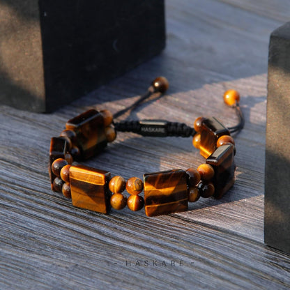 Tiger Eye Square Flated Bead Bracelet