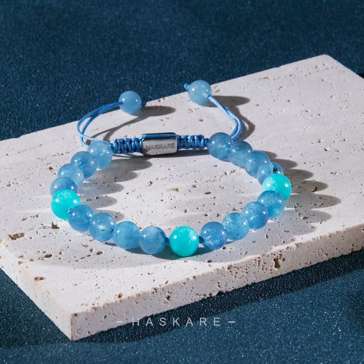 Aquamarine & Amazonite Mix Beads Bracelet (8mm)