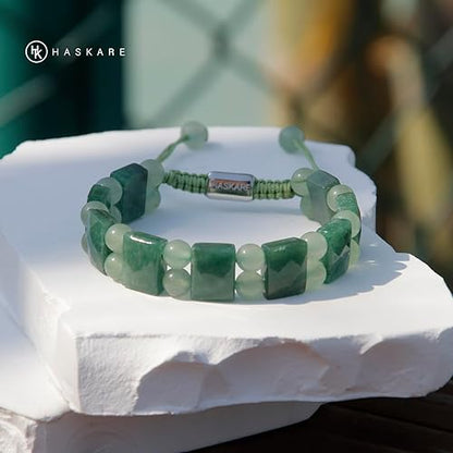 Aventurine Flated Bead Bracelet for Women