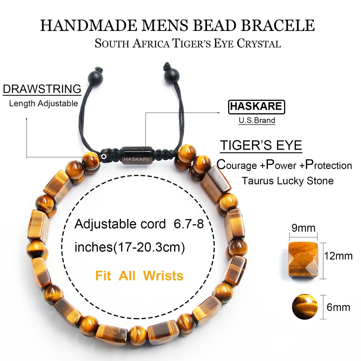 Tiger Eye Flatbead Track Bracelet