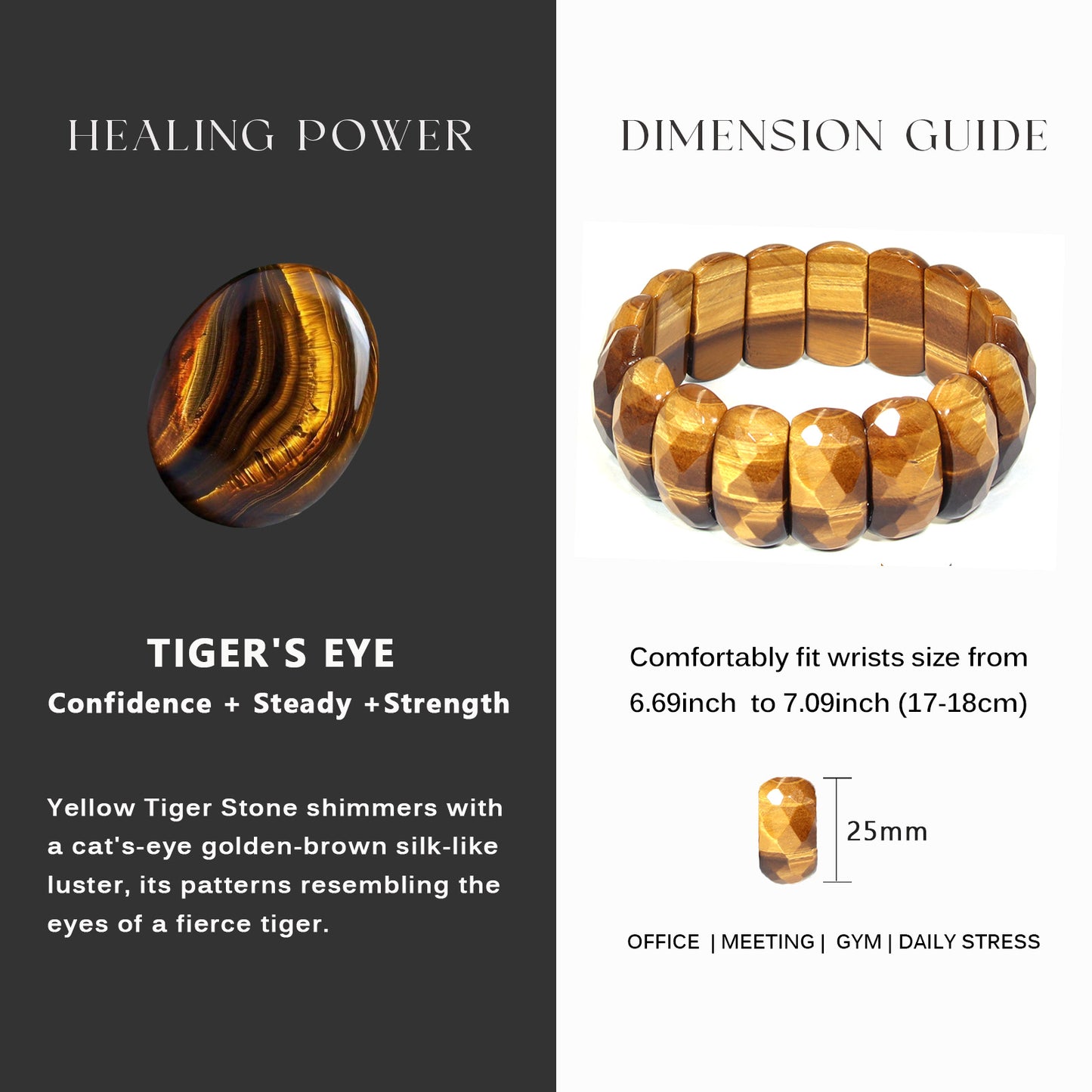 Yellow Tiger Diamond-Shaped Bracelet