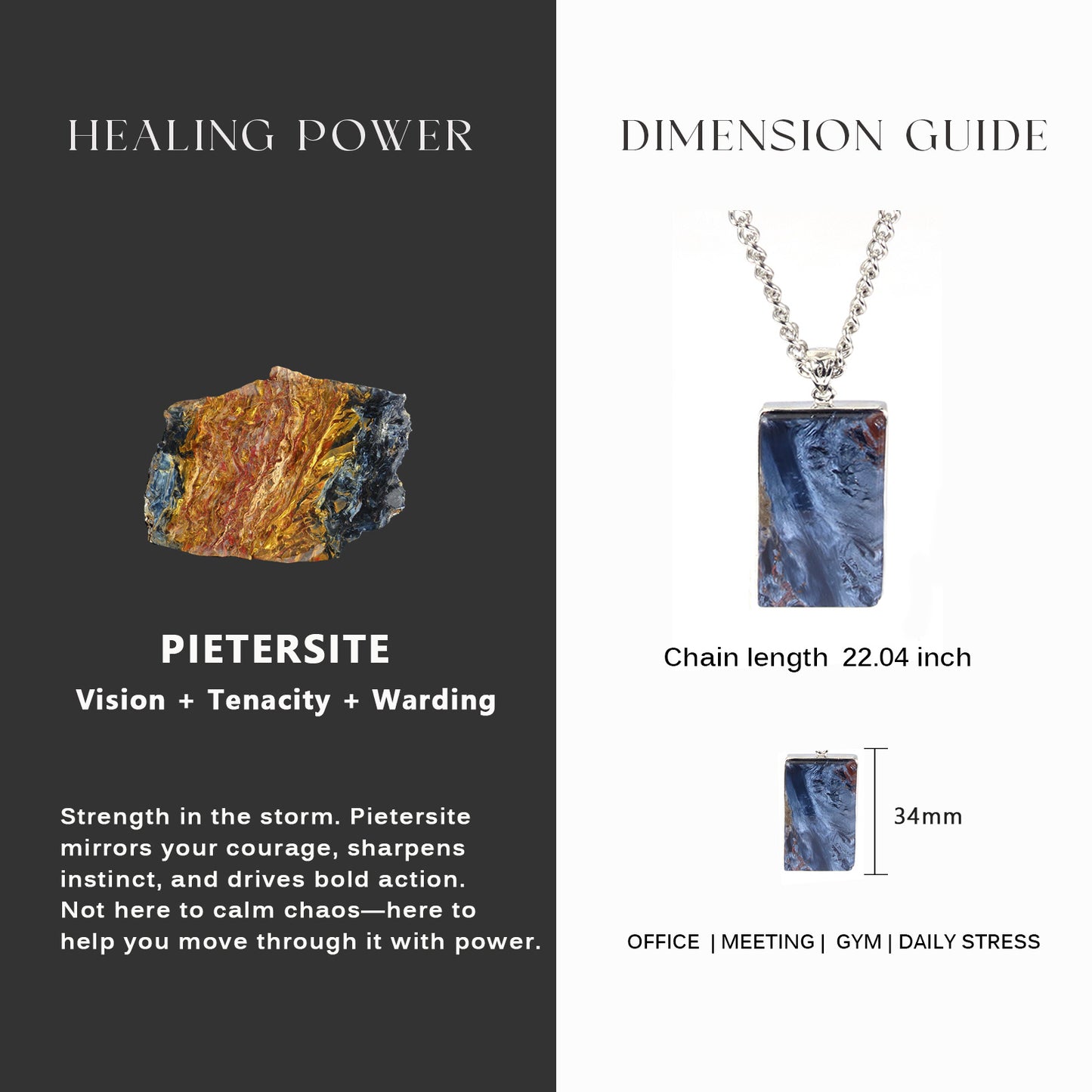 Pietersite Pendant Sterling Silver