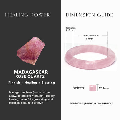 36  Madagascar Rose Quartz Bangle