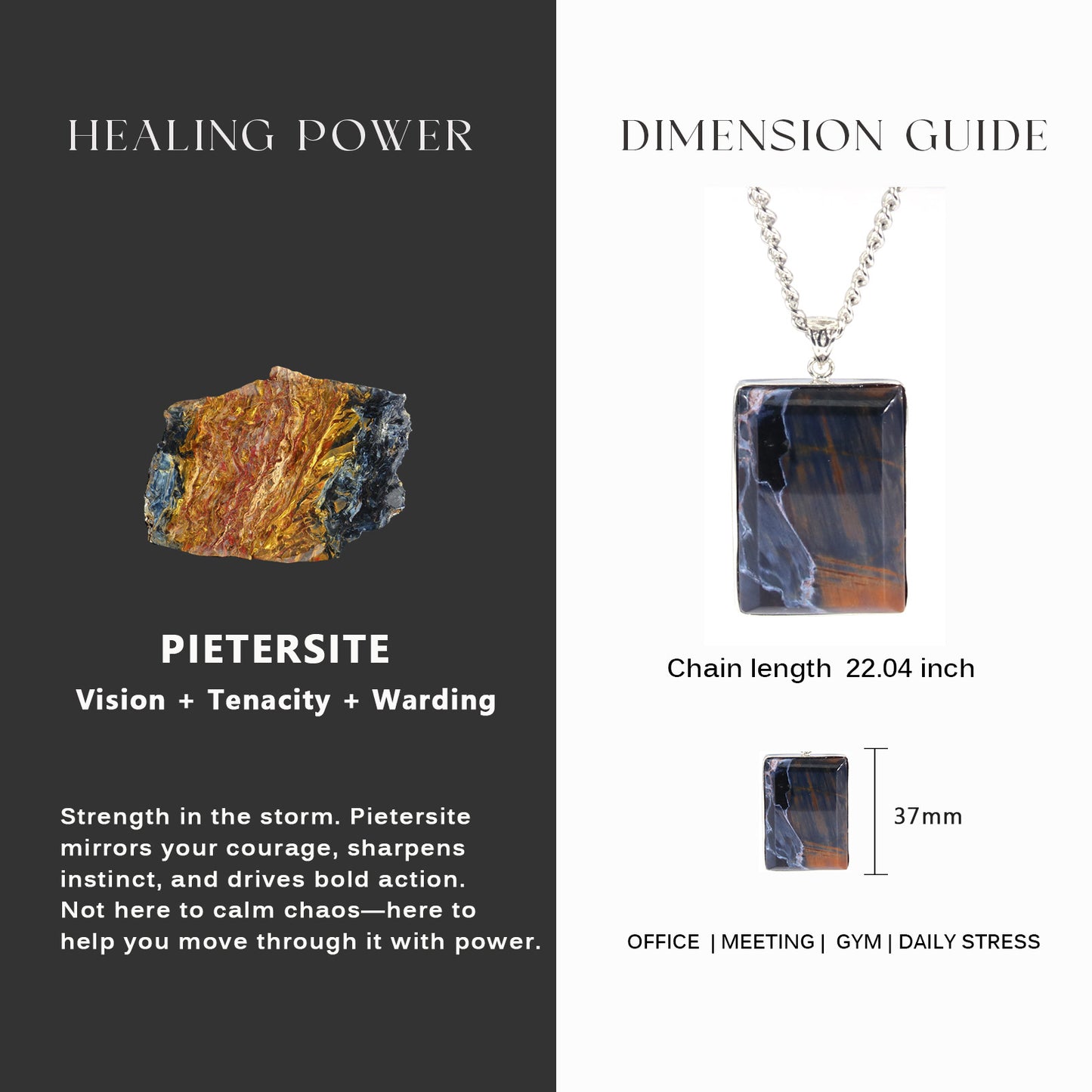Pietersite Pendant Sterling Silver