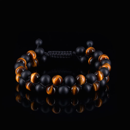 Tiger Eye Onyx Bracelet Stacked (8mm)