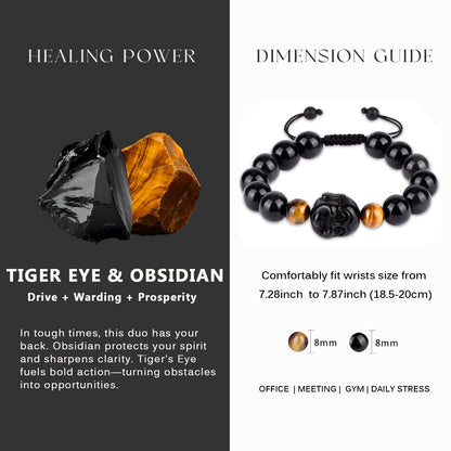Obsidian Buddha Bracelet (8mm)