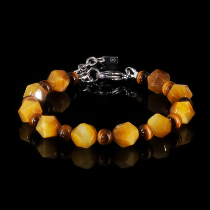 Golden Tiger Eye  Bracelet Durable Wire Strand 7.5"