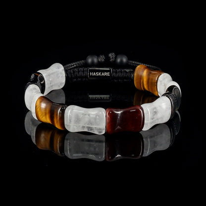 Colorful Tiger White Crystal Bracelet