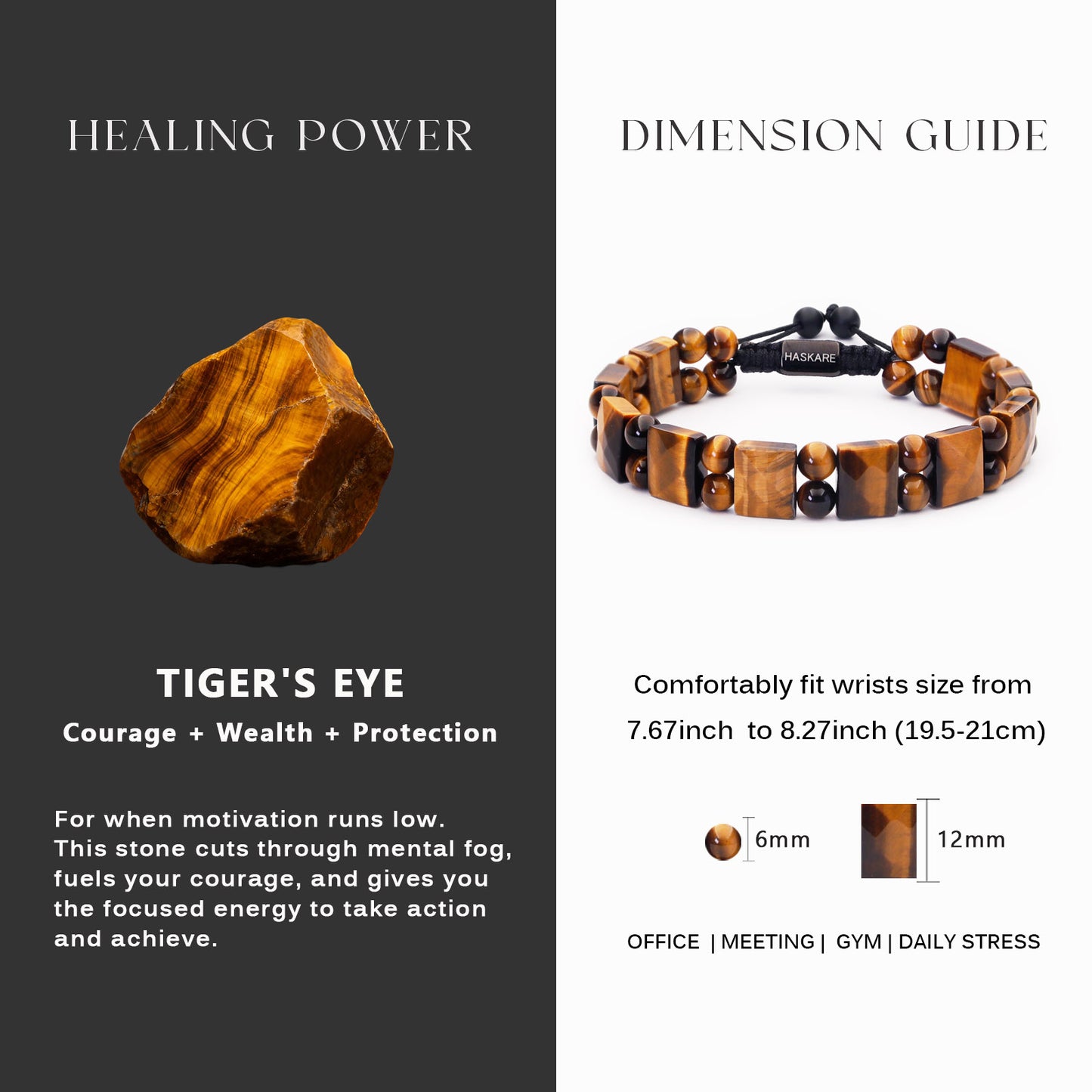 Tiger Eye Flatbead Track Bracelet