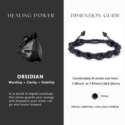 Obsidian Faceted Beaded Bracelet