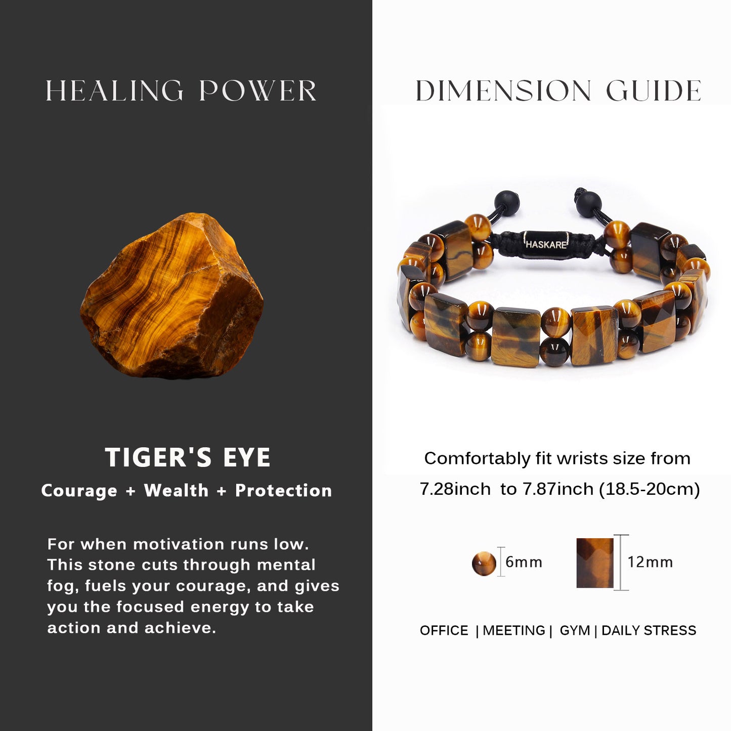 Tiger Eye Flatbead Track Bracelet