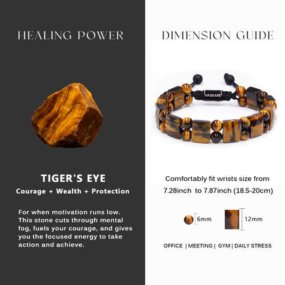 Tiger Eye Flatbead Track Bracelet