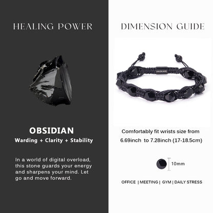 Obsidian Faceted Beaded Bracelet