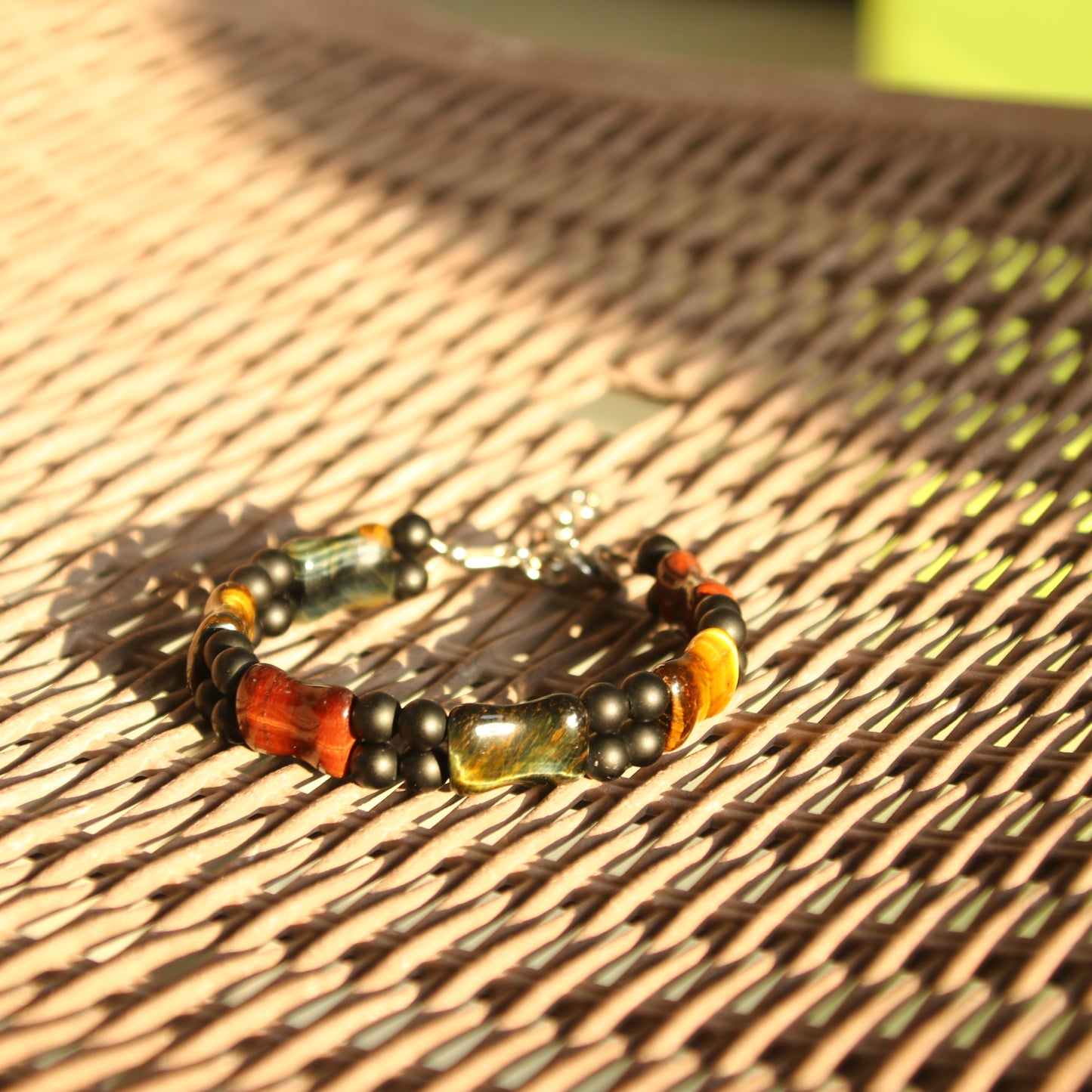 8.5"Multicolored Tiger Eye Durable Wire Bracelet