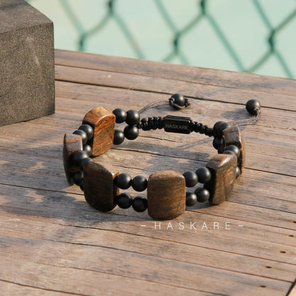 8"Bronzite Onyx Beaded Bracelet